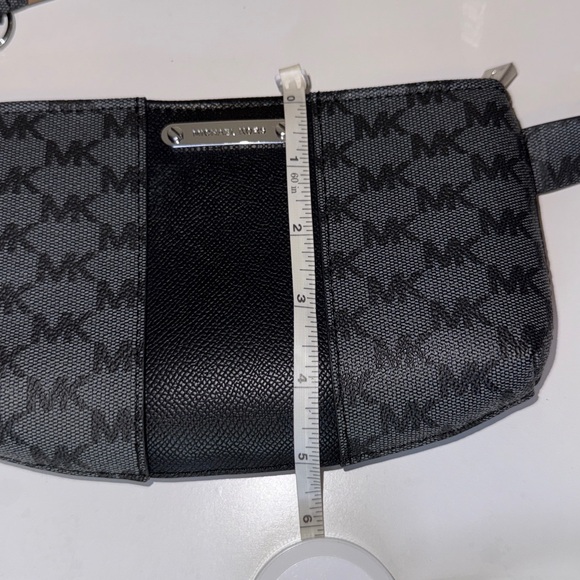 Michael Kors Black Silver Monogram Wallet Belt Bag Small - Picture 8 of 8